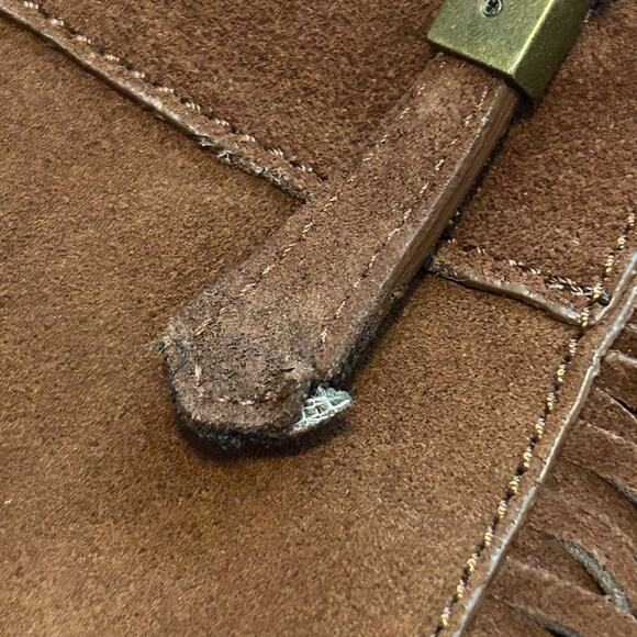 Rachel Zoe Fringe Brown Chocolate Western Boho Suede Shoulder Bag - Picture 13 of 13